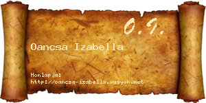 Oancsa Izabella névjegykártya